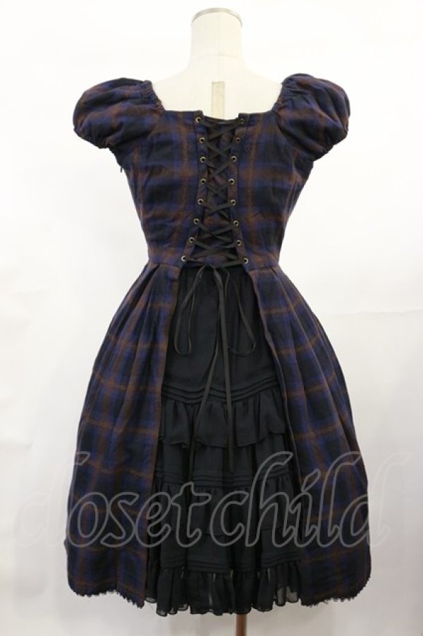 画像3: Victorian maiden / ノーブルチェックドレス free オータムブルー H-25-06-08-1003-CL-OP-NS-ZH (3)