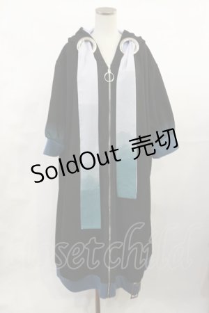 画像: IRO+IRO / 大人のグラデーション配色*ユニセックスメルトロングパーカー M ブラック H-25-06-08-1034-LO-TO-NS-ZH