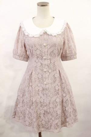 画像: evelyn / エリレースワンピース Free ピンク H-25-06-08-1011-LO-OP-NS-ZH
