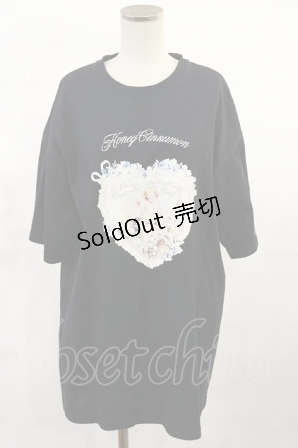 画像1: Honey Cinnamon / Angel Heart Tシャツ Free ブラック H-25-06-08-1020-LO-TS-NS-ZH (1)