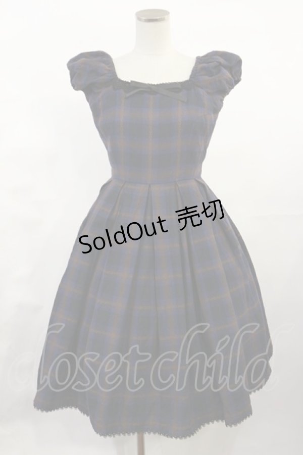 画像1: Victorian maiden / ノーブルチェックドレス free オータムブルー H-25-06-08-1003-CL-OP-NS-ZH (1)
