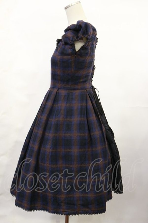 画像2: Victorian maiden / ノーブルチェックドレス free オータムブルー H-25-06-08-1003-CL-OP-NS-ZH (2)