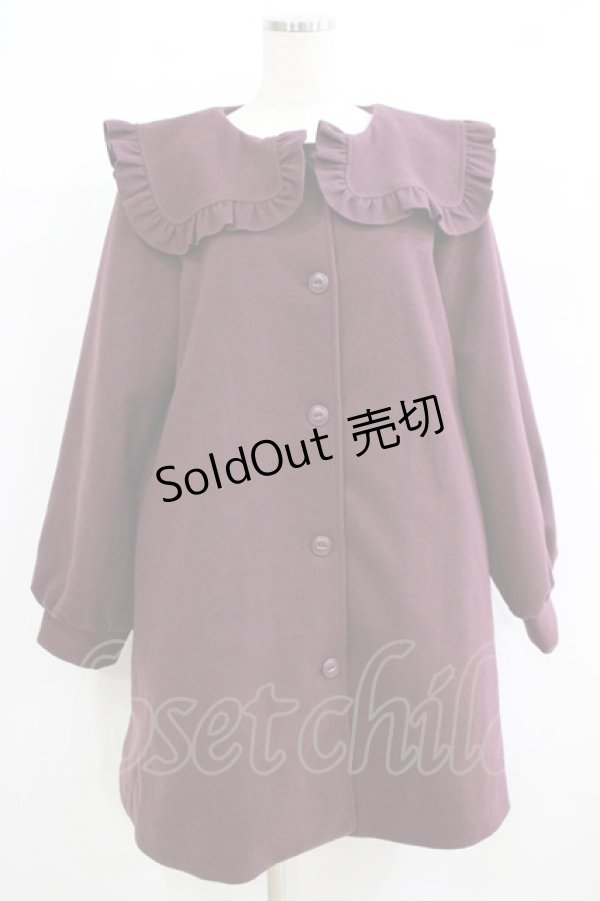 画像1: merry jenny / Aラインセーラーコート  ボルドー H-25-06-08-010-LO-CO-KB-ZT-C010 (1)