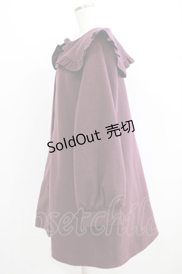 画像2: merry jenny / Aラインセーラーコート  ボルドー H-25-06-08-010-LO-CO-KB-ZT-C010 (2)