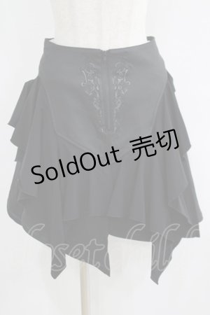 画像: Ozz Croce / アシメラッフルスカート  黒 H-25-06-08-016-OO-SK-KB-ZH
