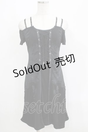 画像: Ozz Croce / 龍プリントメッシュ切替ワンピース  黒 H-25-06-09-1037-OO-OP-KB-ZH