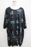 画像1: NieR Clothing / プリント半袖CUTSEW F 黒 H-25-06-09-1050-PU-TO-KB-ZH (1)