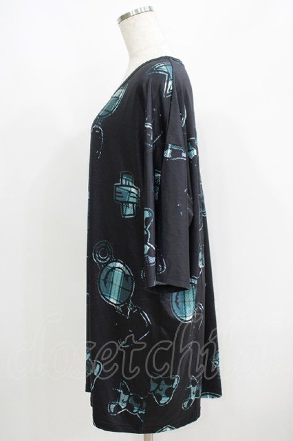 画像2: NieR Clothing / プリント半袖CUTSEW F 黒 H-25-06-09-1050-PU-TO-KB-ZH (2)