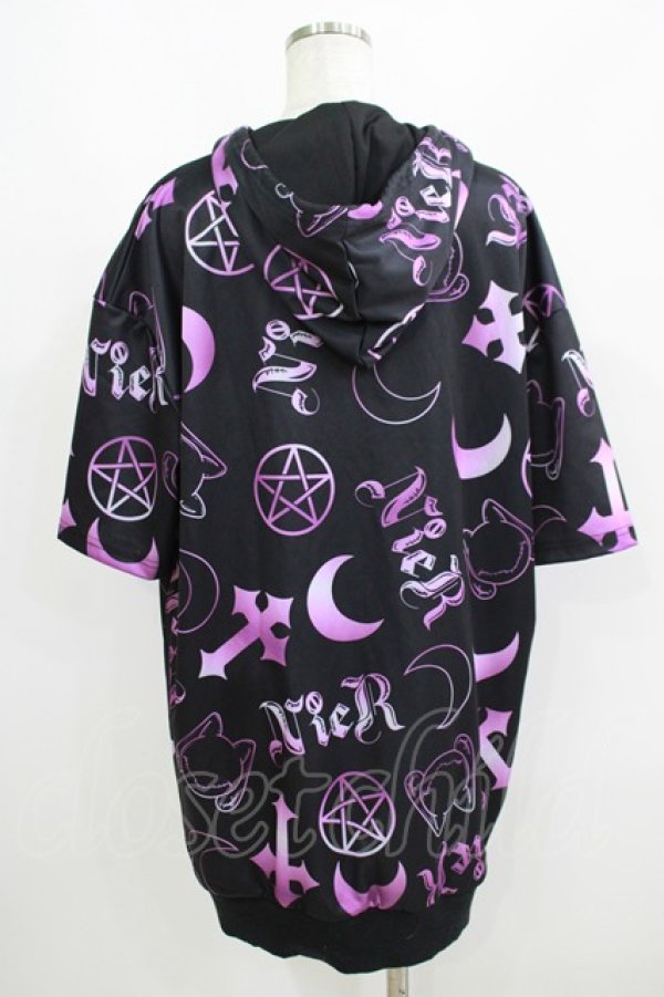 画像3: NieR Clothing / 半袖プルパーカー F 黒×紫 H-25-06-09-1051-PU-TO-KB-ZH (3)