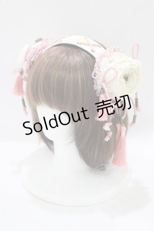 画像: Ozz On / 和気香龍お団子カチューシャクリップ式ヘッドドレス  ピンク H-25-06-09-1059-OO-AC-KB-ZH