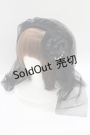 画像: ATELIER PIERROT / ローズヴェールカチューシャ  ブラック H-25-06-09-1061-EL-AC-KB-ZH