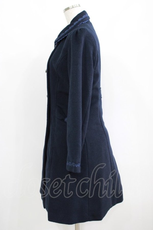 画像2: axes femme / リボンポケットコート M ネイビー H-25-06-10-023-AX-CO-NS-ZH (2)