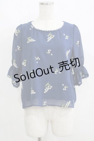 画像: Fi.n.t / ミモザ総刺繍プルオーバーブラウス Free NAVY H-25-06-10-036-CA-BL-NS-ZH