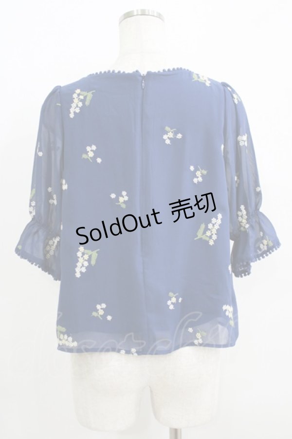 画像3: Fi.n.t / ミモザ総刺繍プルオーバーブラウス Free NAVY H-25-06-10-036-CA-BL-NS-ZH (3)
