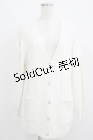 画像: axes femme / ポケット付フェザーニットカーデ M オフ H-25-06-10-043-AX-TO-NS-ZH
