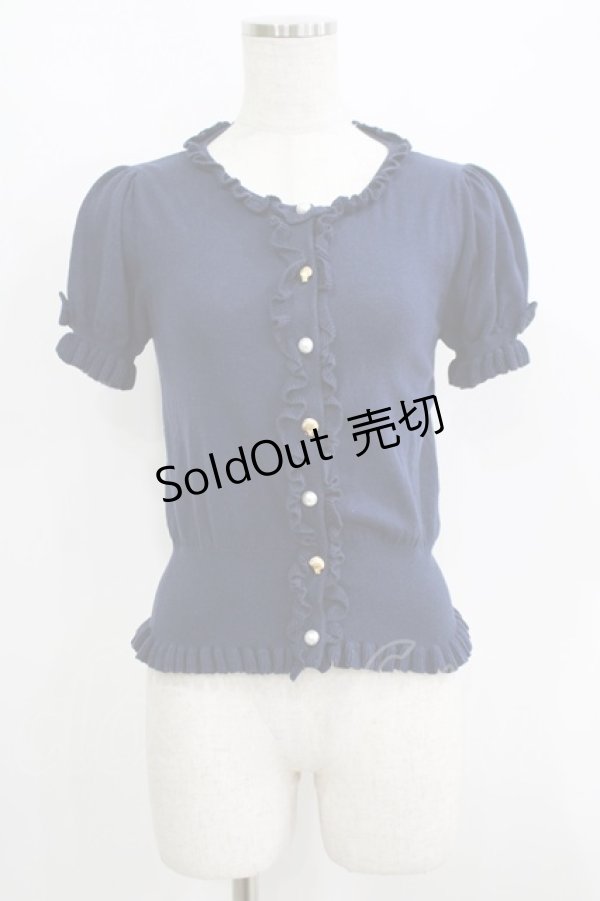 画像1: Angelic Pretty / Dreamシェルボタンニットカーディガン Free ネイビー H-25-06-10-049-AP-TO-NS-ZH (1)