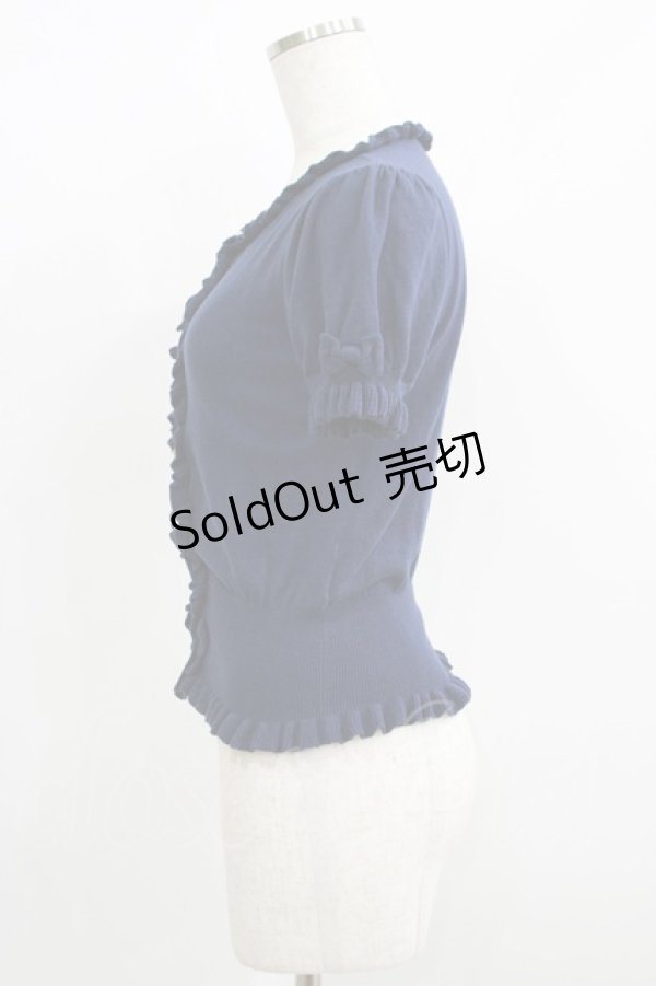 画像2: Angelic Pretty / Dreamシェルボタンニットカーディガン Free ネイビー H-25-06-10-049-AP-TO-NS-ZH (2)