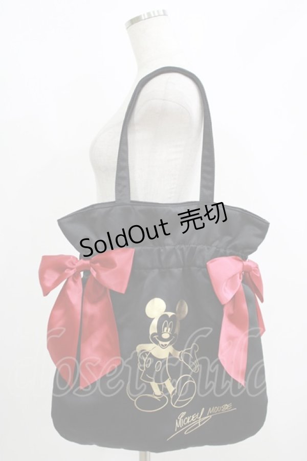 画像1: Maison de FLEUR / Mickey Mouse/ダブルリボントート  ブラック/レッド H-25-06-10-051-LO-BG-NS-ZH (1)
