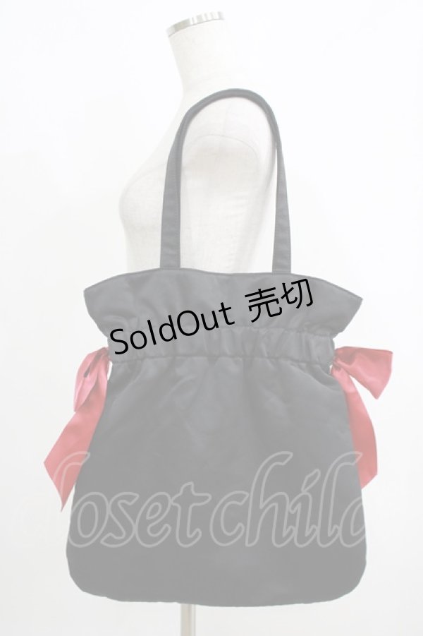 画像2: Maison de FLEUR / Mickey Mouse/ダブルリボントート  ブラック/レッド H-25-06-10-051-LO-BG-NS-ZH (2)