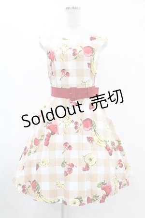 画像: MILK / フルーチェドレス  ベージュギンガムフルーツ H-25-06-10-1030-ML-OP-KB-ZH