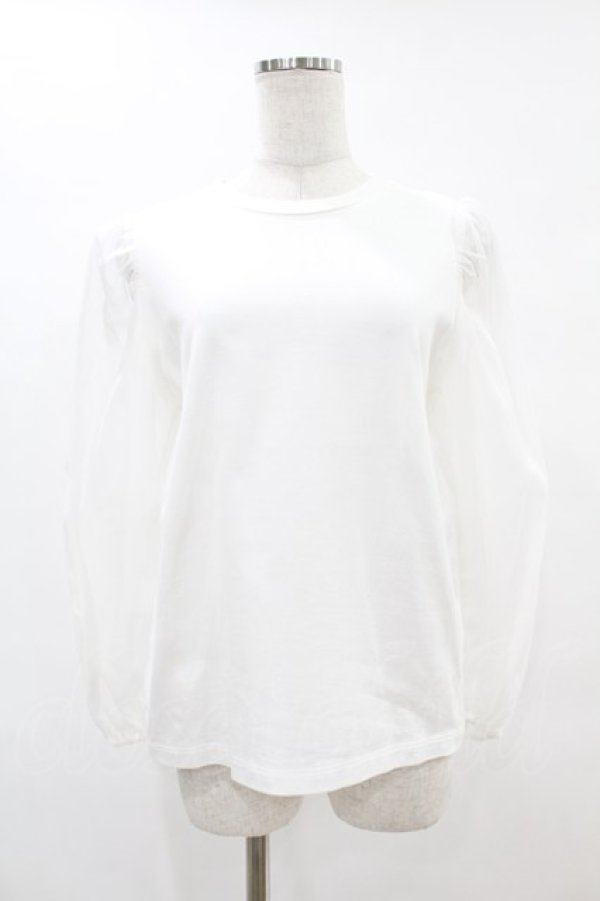 画像1: Jane Marple / シアースリーブトップス  白 H-25-06-10-1048-JM-TO-KB-ZH (1)