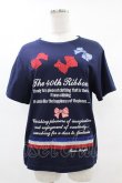 画像1: Jane Marple / Anniversary ribbonsエンブロイダリーティーシャツ レギュラー ネイビー H-25-06-10-1060-JM-TO-KB-ZH (1)