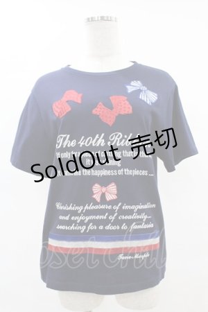 画像: Jane Marple / Anniversary ribbonsエンブロイダリーティーシャツ レギュラー ネイビー H-25-06-10-1060-JM-TO-KB-ZH
