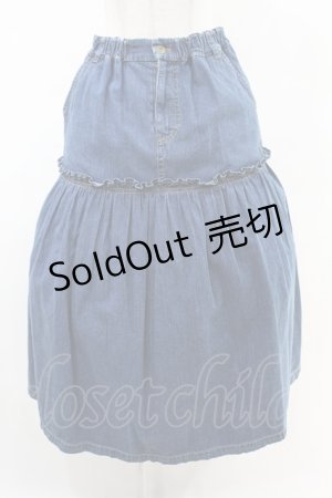 画像: Jane Marple / コットンデニムティアードスカート  インディゴ H-25-06-10-1009-JM-SK-KB-ZH