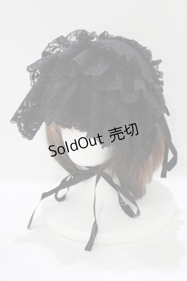 画像1: metamorphose / 総レースブリム付ヘッドドレス  ブラック H-25-06-10-073-ME-AC-NS-ZH (1)