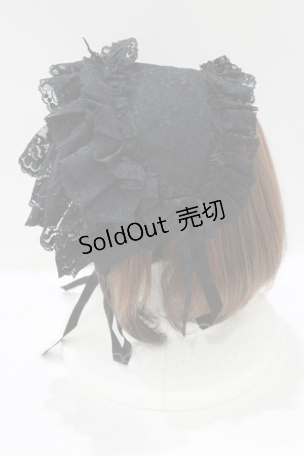 画像2: metamorphose / 総レースブリム付ヘッドドレス  ブラック H-25-06-10-073-ME-AC-NS-ZH (2)
