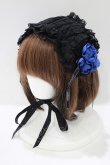 画像1: metamorphose / ロゴリボンヘッドドレス  ブラック/ブルー H-25-06-10-074-ME-AC-NS-ZH (1)