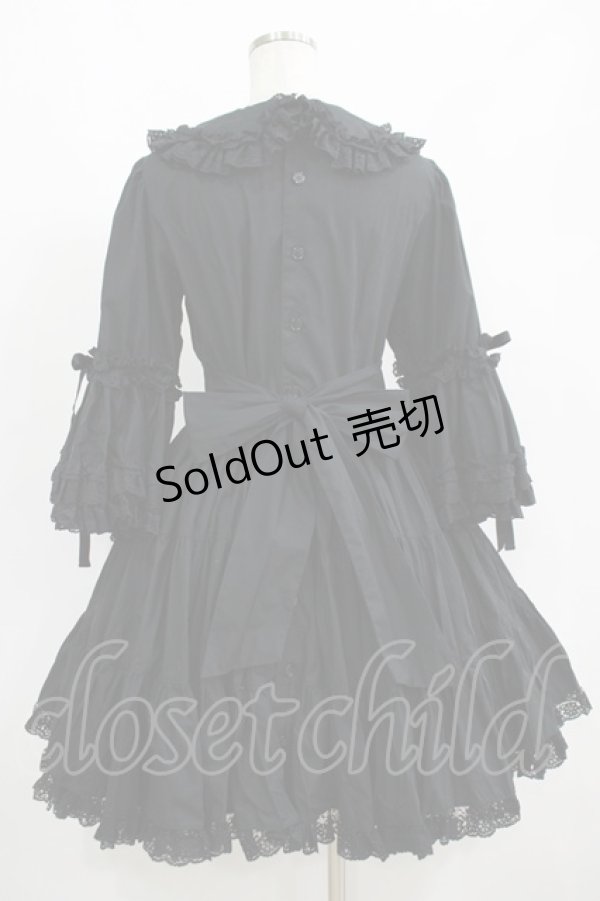 画像3: metamorphose / ラッパ袖ティアードワンピース Free ブラック H-25-06-10-010-ME-OP-NS-ZH (3)