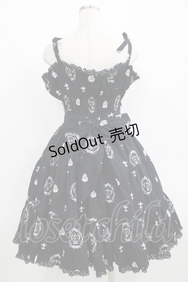 画像3: metamorphose / 王冠プリントティアードジャンパースカート Free ブラック H-25-06-10-013-ME-OP-NS-ZH (3)