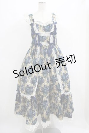 画像: metamorphose / ゴブランロングジャンパースカート Free ブルー H-25-06-10-014-ME-OP-NS-ZH