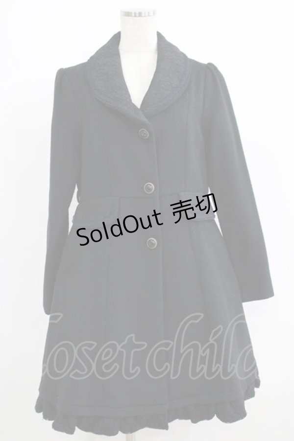 画像1: axes femme / レースカラーコート M ブラック H-25-06-10-019-AX-CO-NS-ZH (1)