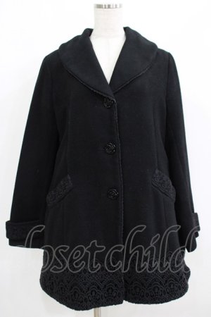 画像: axes femme / レース使いコート M ブラック H-25-06-10-021-AX-CO-NS-ZH