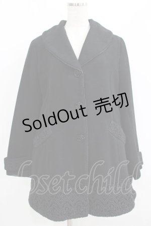 画像: axes femme / レース使いコート M ブラック H-25-06-10-021-AX-CO-NS-ZT-C054