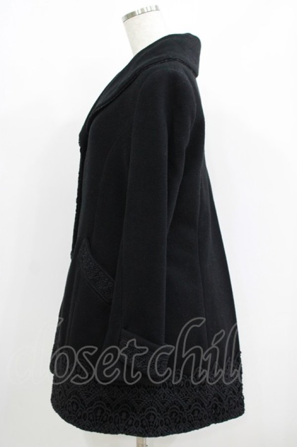 画像2: axes femme / レース使いコート M ブラック H-25-06-10-021-AX-CO-NS-ZH (2)