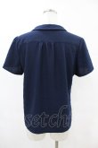 画像2: an another angelus / フラワー刺繍スキッパーブラウス Free NAVY H-25-06-11-056-CA-BL-NS-ZH (2)
