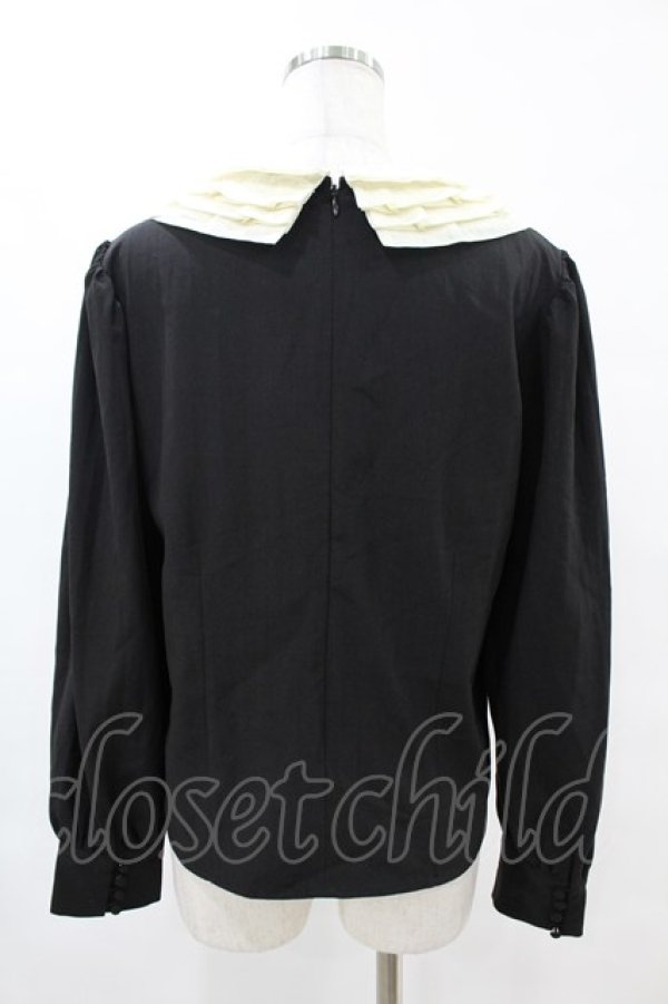 画像2: an another angelus / ミルフィーユクレリック衿ブラウス Free BLACK H-25-06-11-059-CA-BL-NS-ZH (2)