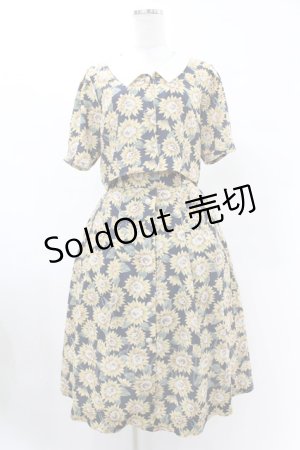 画像: Fi.n.t / アートヒマワリ柄セットアップ Free NAVY H-25-06-11-009-CA-OP-NS-ZH