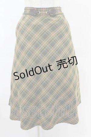 画像: Fi.n.t / ビット使いバイアスチェックフレアースカート Free GREEN×YE H-25-06-11-021-CA-SK-NS-ZH