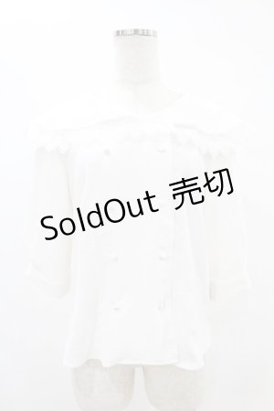 画像: an another angelus / ダブル釦レース使いビッグカラーブラウス Free OFF WHITE H-25-06-11-029-CA-BL-NS-ZH