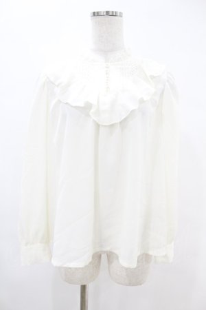 画像: Fi.n.t / ストライプレースヨークフリルブラウス Free OFF WHITE H-25-06-11-030-CA-BL-NS-ZH