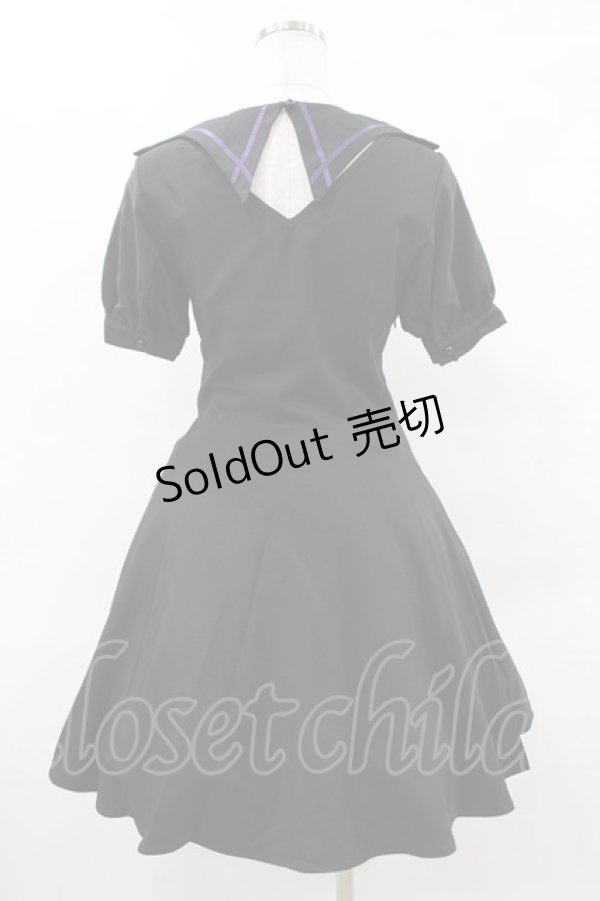 画像2: DARK IN LOVE / Magic girl purple line trims mini dress S ブラック H-25-06-12-028-PU-OP-KB-ZH (2)