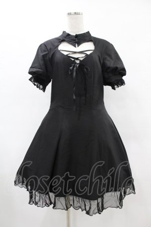 画像: DARK IN LOVE / Gothic lolita hearted lace up midi dress L ブラック H-25-06-12-029-PU-OP-KB-ZH