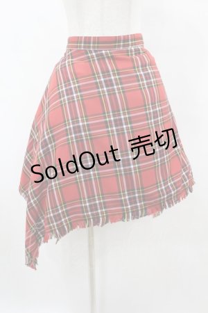 画像: SEXY DYNAMITE LONDON / タータンチェックイレギュラースカート  赤 H-25-06-12-038-PU-SK-KB-ZH