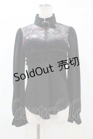 画像: Qutie Frash / 異素材ハイネックトップス  黒 H-25-06-12-053-QU-TO-KB-ZH