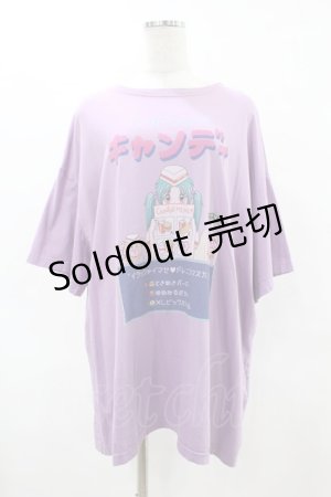 画像: Candy Stripper / TOKIMEKI BIG Tシャツ  パープル H-25-06-12-055-PU-TO-KB-ZH