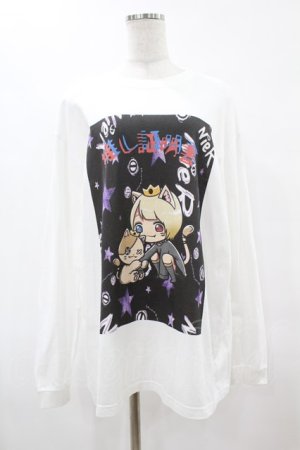 画像: NieR Clothing / プリントLONG CUTSEW XL 白 H-25-06-12-060-PU-TO-KB-ZH